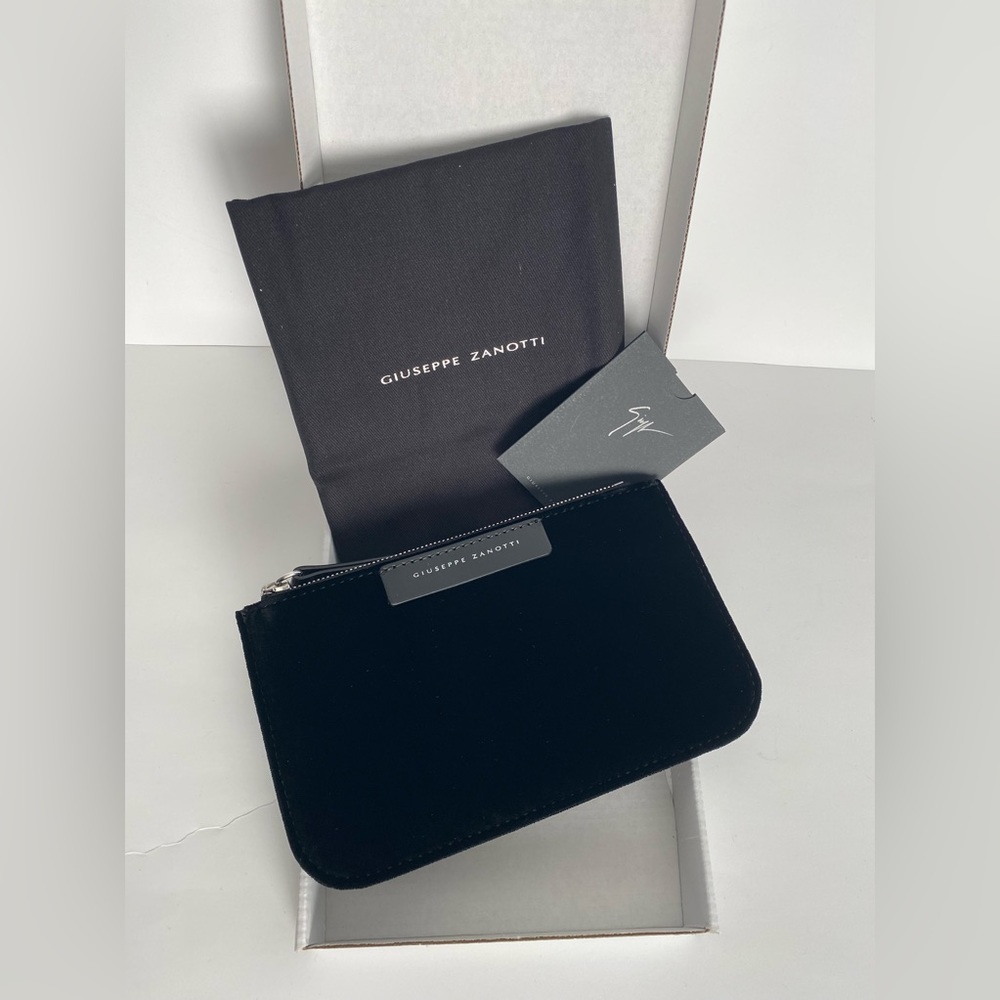 NWB! Giuseppe Zanotti black zip pouches (wallet)